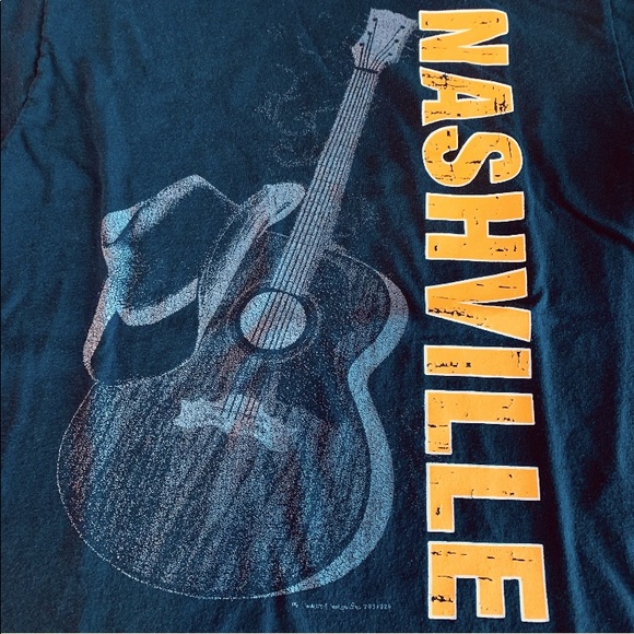 Nashville Guitar Screen Print T-shirt, Black, size S - Picture 4 of 4
